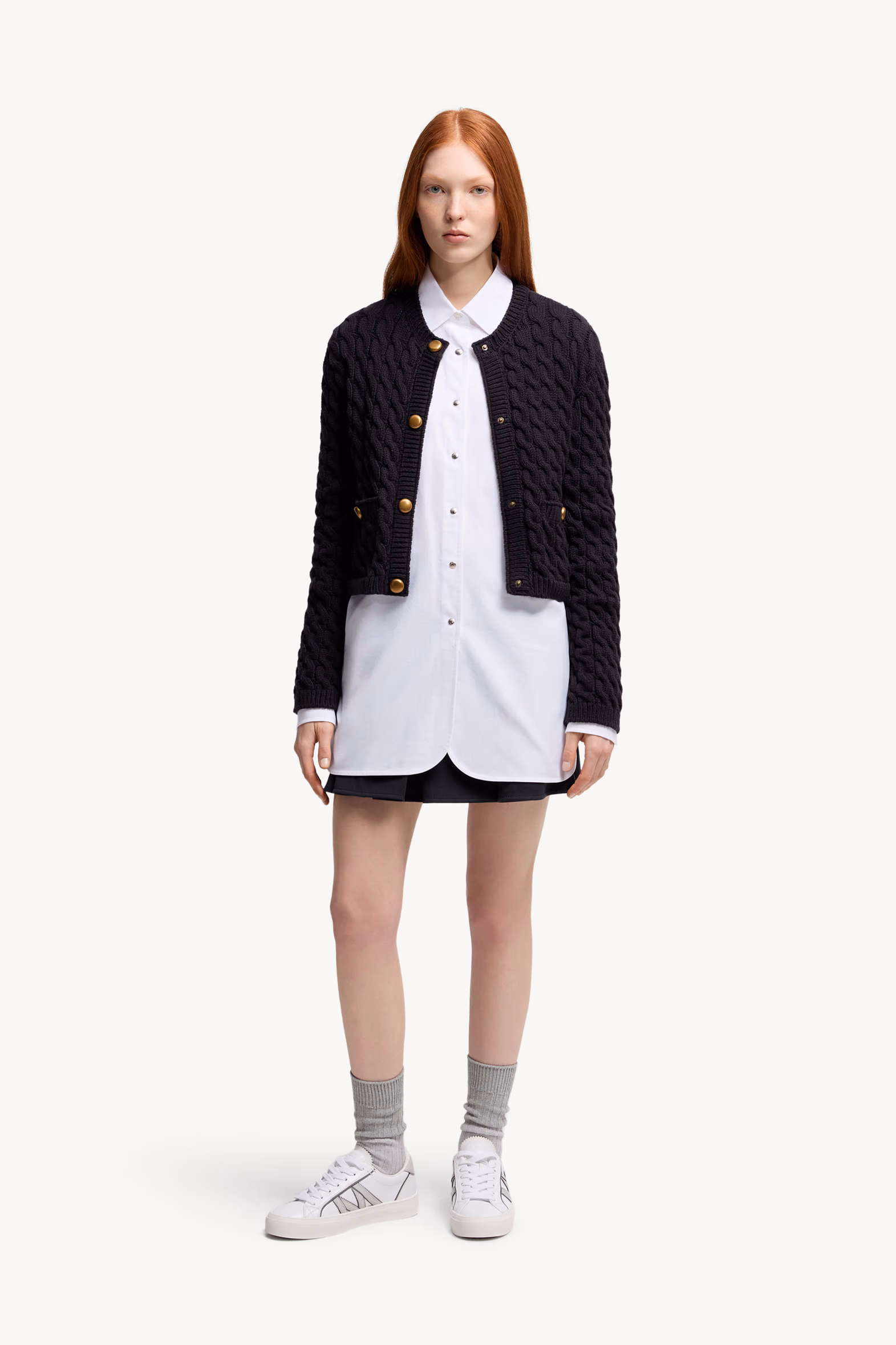 Oxford Cotton Long Sleeve Shirt Women White Moncler 0